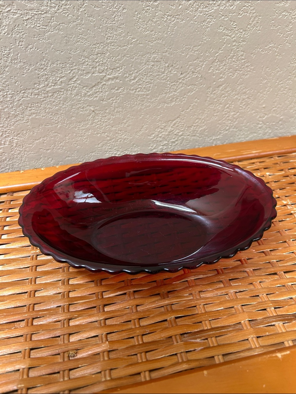 Deep Ruby Glass Serving Bowl - Elegant Home Dining Serveware